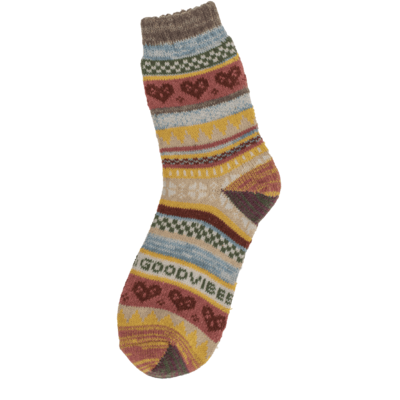 Knitted socks for woman, Good Vibes,