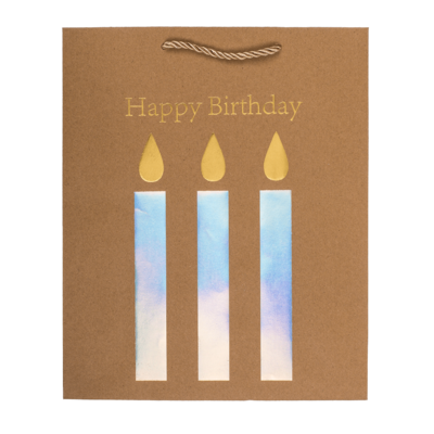 Kraftpapier-Geschenktüte, Happy Birthday,