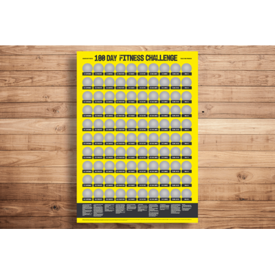 Kratz-Poster, 100 Tage Fitness,