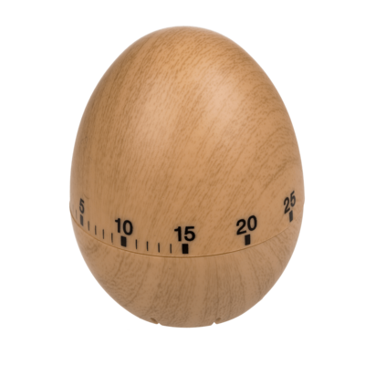 Kurzzeitwecker, Ei in Holzoptik, ca. 7 x 6 cm,