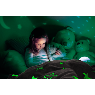 Kuscheldecke mit Sternen, Glow in the dark,