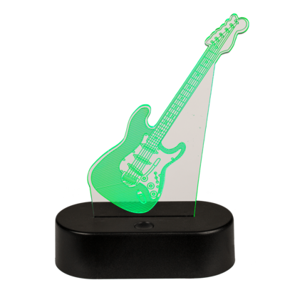 Lámpara 3D, guitarra, aprox. 18 x 12 cm,