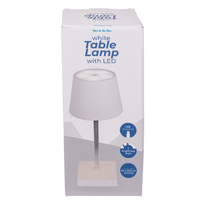 Lámpara de mesa blanca con LED,