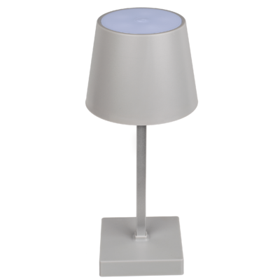 Lámpara de mesa gris con LED,