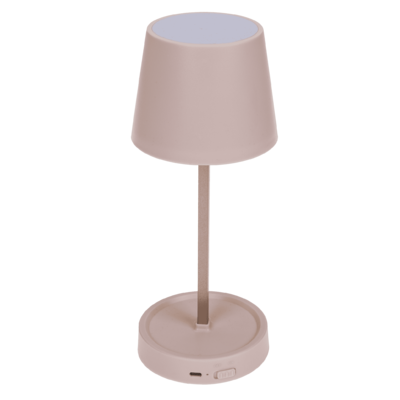 Lámpara de mesa rosa con LED,