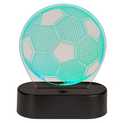 Lampada 3D, Calcio, ca. 16 x 12 cm,