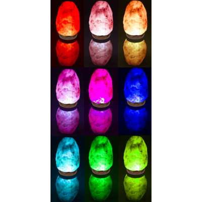Lampada LED in cristallo di sale, cambia colore