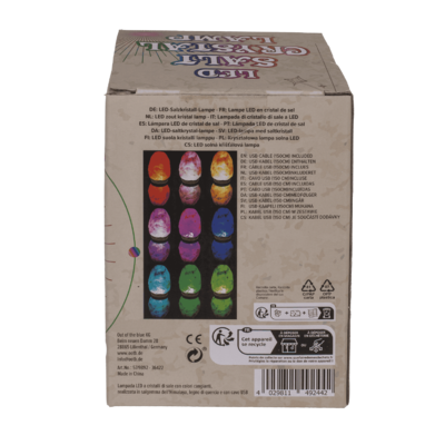 Lampada LED in cristallo di sale, cambia colore
