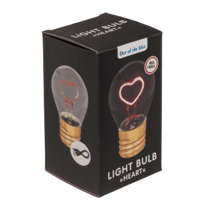 Lampadina LED, cuore, inclusa batteria al litio ri