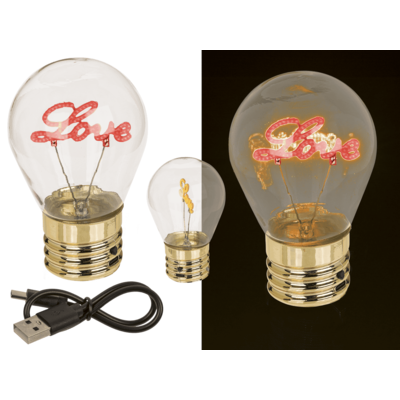 Lampadina LED, Love , incl. batteria al litio rica