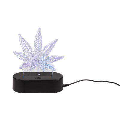Lampe 3D, Feuille cannabis, 16 cm,