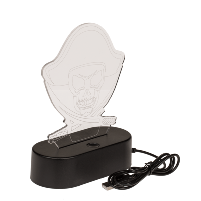 Lampe 3D, Pirate, env. 16 x 12 cm, en plastique,