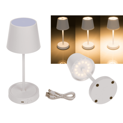 Lampe de table blanche avec LED, env. 26 x 10