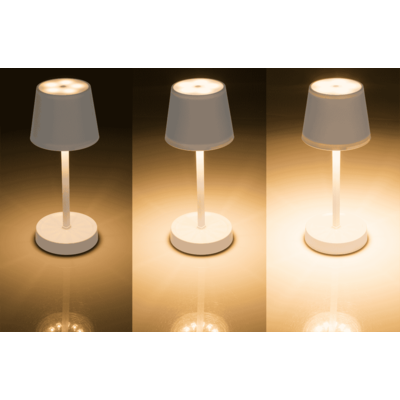 Lampe de table blanche avec LED, env. 26 x 10