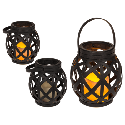 Lantern with handle, LED candle & Timer,