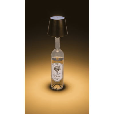 LED bottle lamp, black, 3 modes (on/off/dim.),