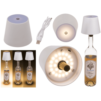 LED bottle lamp, white, 3 modes (on/off/dim.),