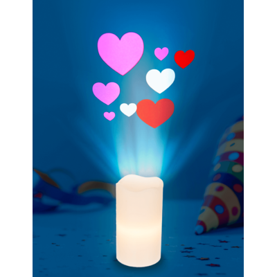 LED candle projector, Celebrations, 8 x 15 cm,
