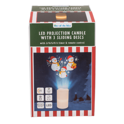 LED candle projector, Christmas, 8 x 15 cm,