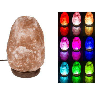 LED salt cristal lamp, colour-changing,