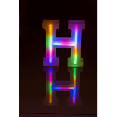 Letra iluminada de neón, H, altura:16 cm,