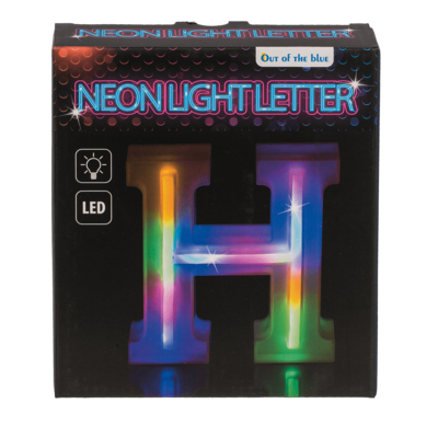 Letra iluminada de neón, H, altura:16 cm,