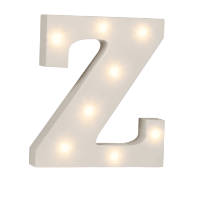 Lettera di legno illuminata Z,
