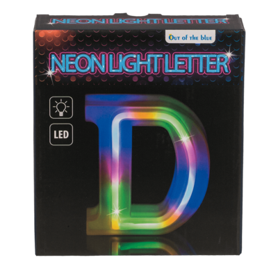 Lettera illuminata al neon, D, altezza: 16 cm,