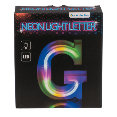 Lettera illuminata al neon, G, altezza: 16 cm,