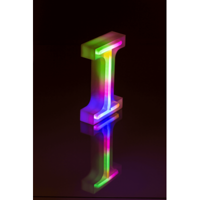 Lettera illuminata al neon, I, altezza: 16 cm,