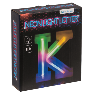 Lettera illuminata al neon, K, altezza: 16 cm,