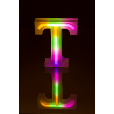 Lettera illuminata al neon, T, altezza: 16 cm,