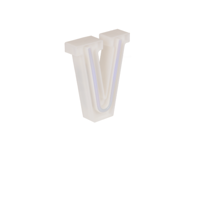 Lettera illuminata al neon, V, altezza: 16 cm,