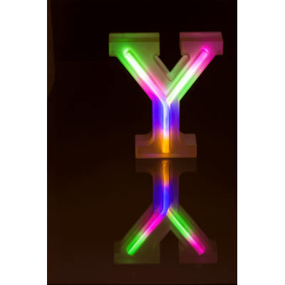Lettera illuminata al neon, Y, altezza: 16 cm,