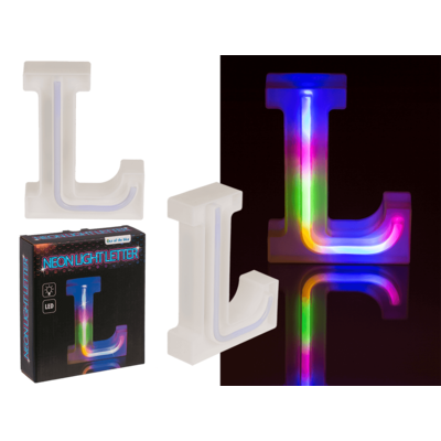 Lettre lumineuse néon, L, hauteur:16 cm,
