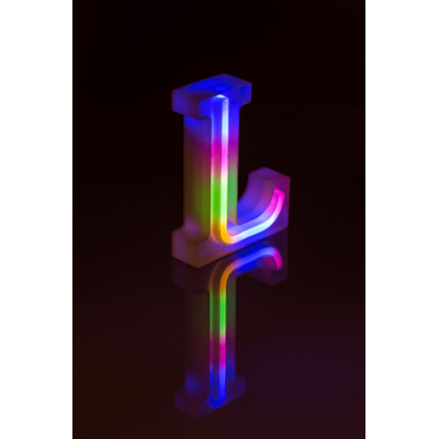 Lettre lumineuse néon, L, hauteur:16 cm,