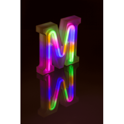 Lettre lumineuse néon, M, hauteur:16 cm,