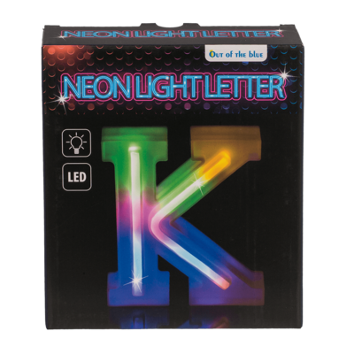 Lettre néon lumineuse, K, hauteur:16 cm,