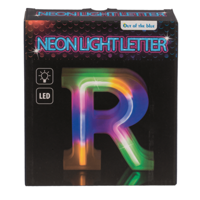 Lettre néon lumineuse, R, hauteur:16 cm,
