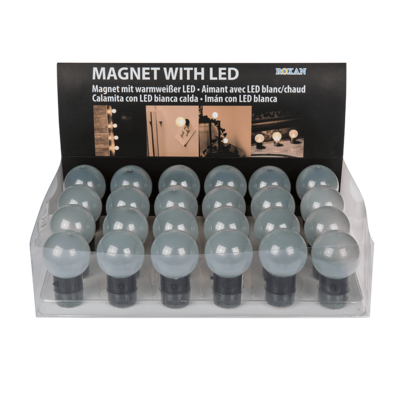 Leuchte, Kugel, mit Magnet & warmweißen LED
