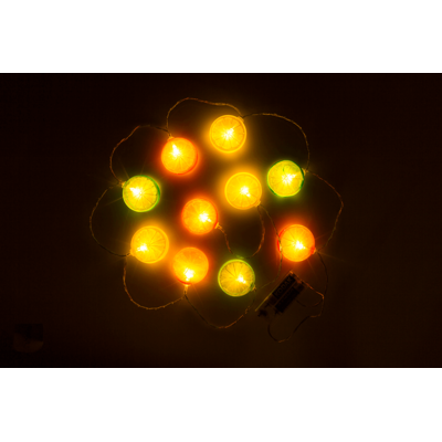 Lichterkette, Früchte, mit 12 LED,