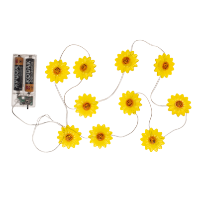 Lichterkette, Sonnenblume, mit 10 LED,