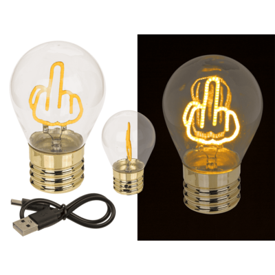 Light Bulb, middle finger, incl. Lithium battery