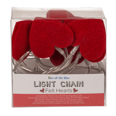 Light chain, felt hearts,
