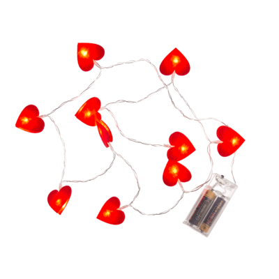 Light chain, felt hearts,