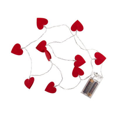 Light chain, felt hearts,