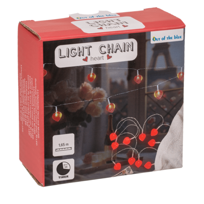 Light chain heart with 10-LED, 6/18 hour timer,