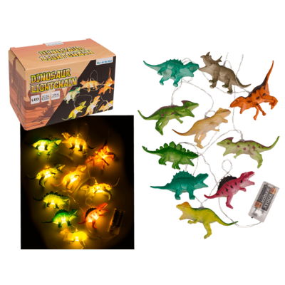 Light chain with 10 LED, Dinosaur,