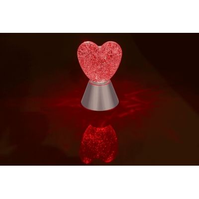 Luce glitterata "Cuore", con glitter rossi