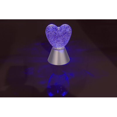 Luce glitterata "Cuore", con glitter rossi